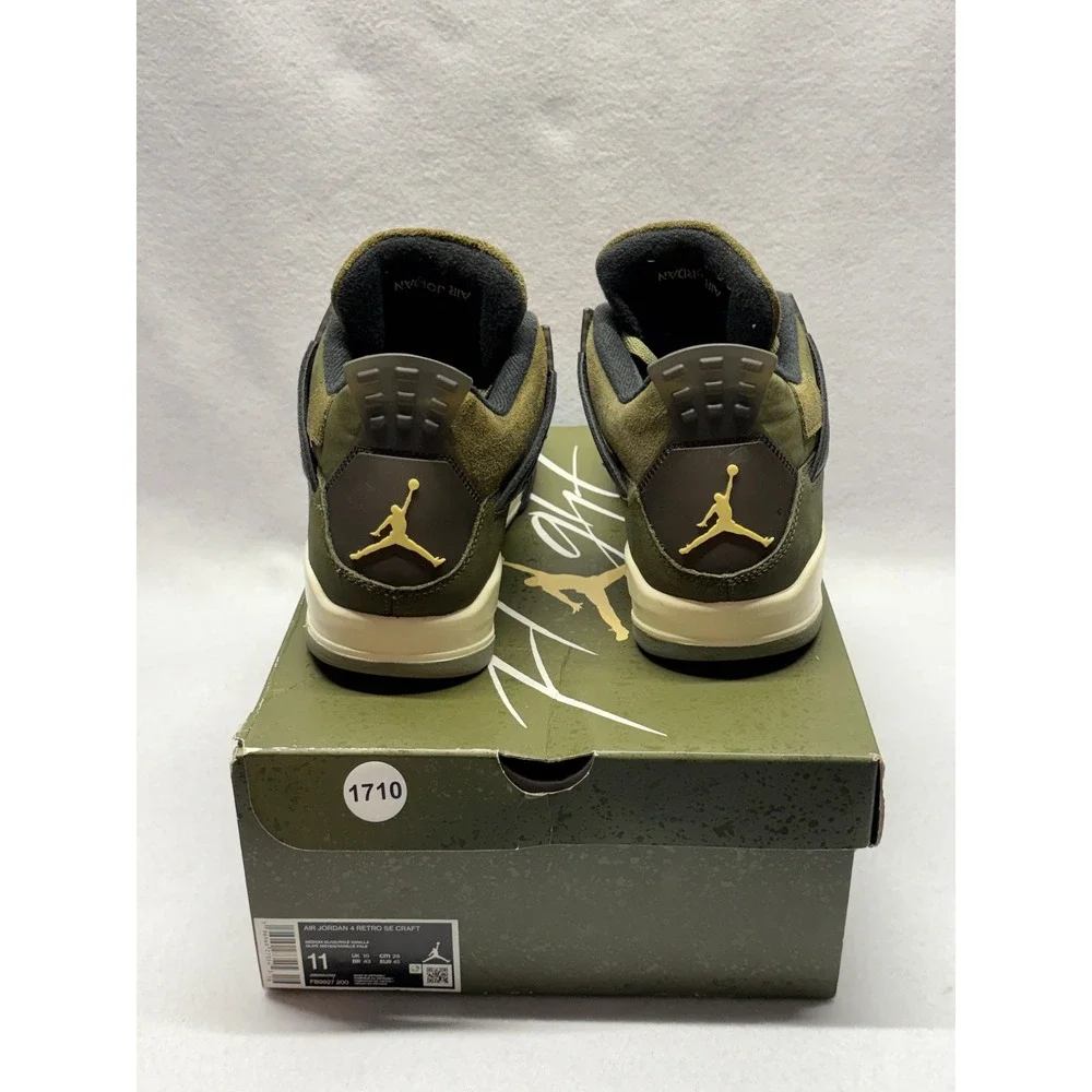 Air Jordan 4 Retro SE Craft Olive Medium Olive Black FB9927-200 Mens 11